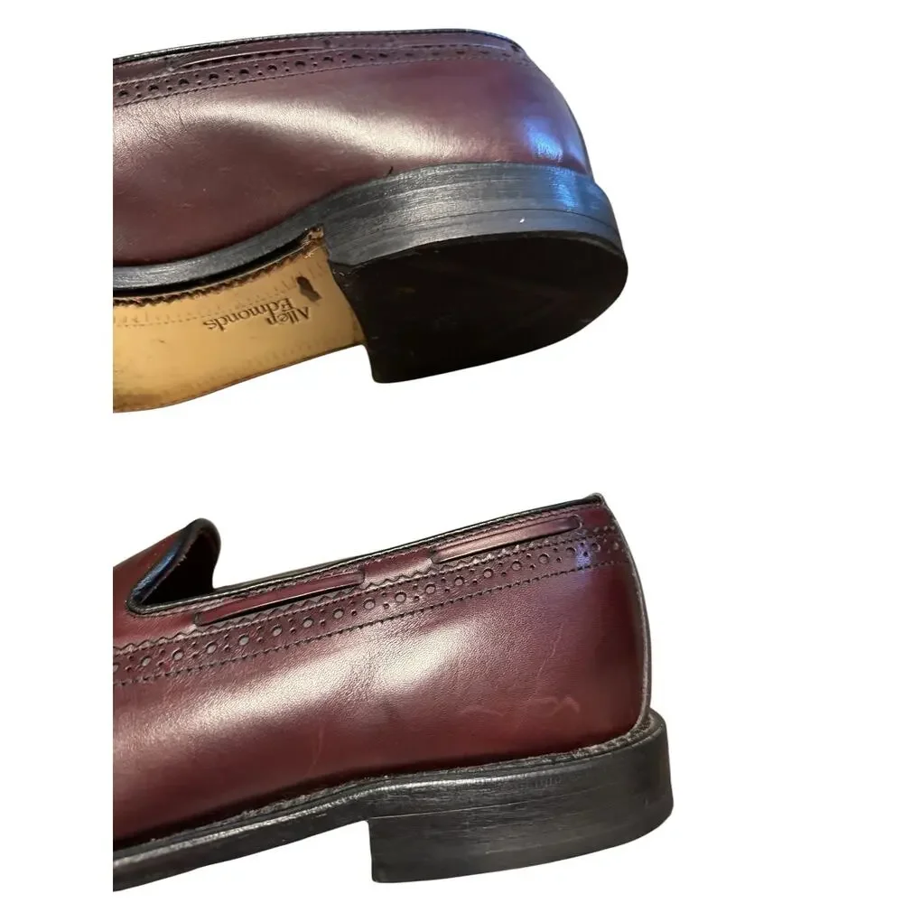 Allen Edmonds Manchester Tassel Loafer Shoe Men Size 9 Burgundy Leather